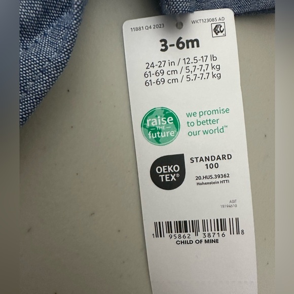 Carters Chambray Baby Boy Polo Romper - Picture 2 of 5